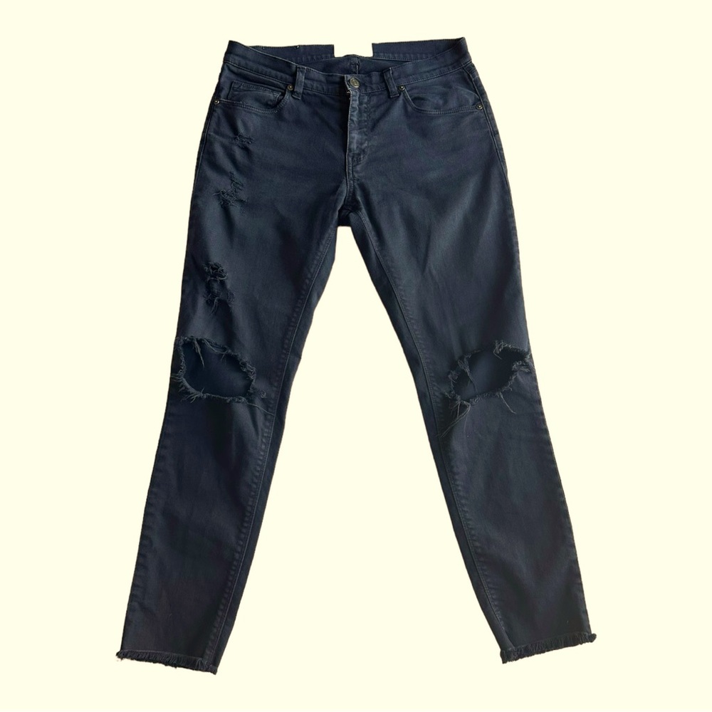 Gaelle‎ Paris Women's Black Denim Distressed Jeans Womens Size 28